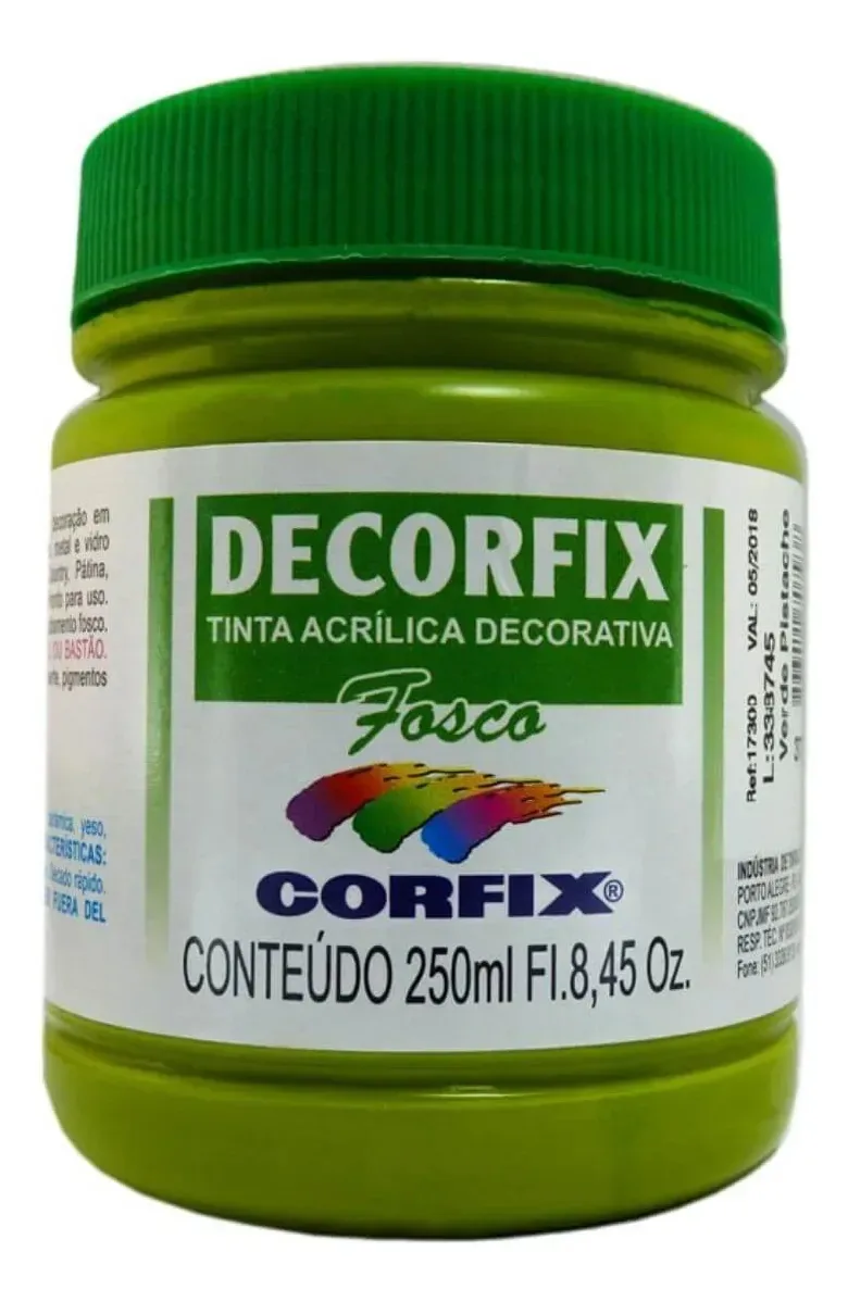 Tinta Acrílica Fosca Corfix Verde Pistache de 250 mL para Arte e Artesanato