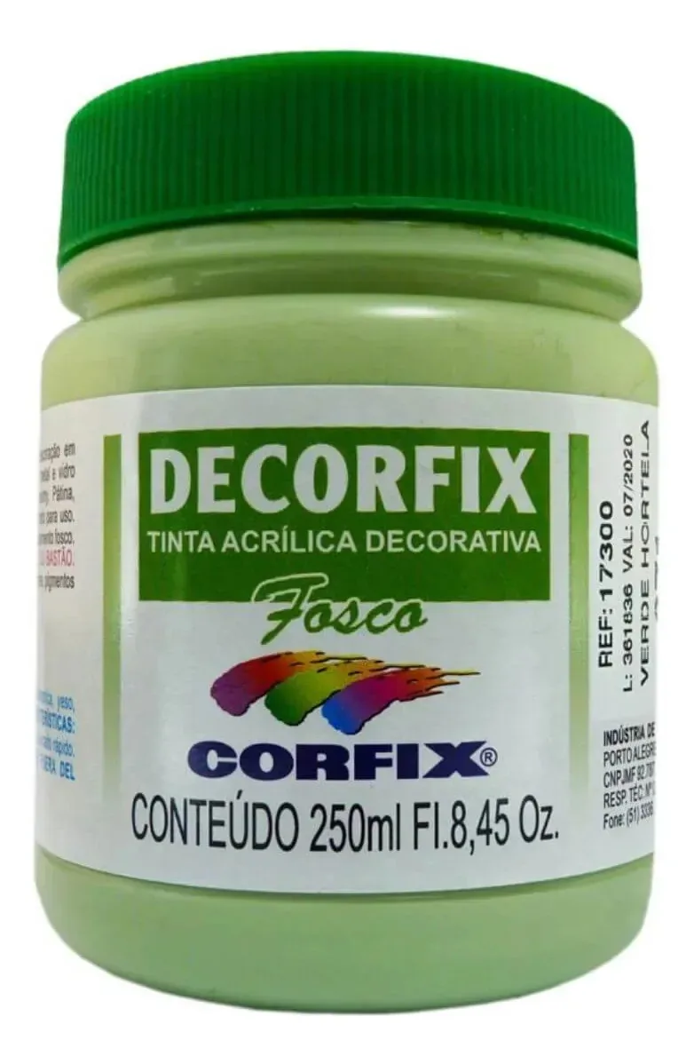 Tinta Acrílica Corfix DECORFIX Fosca para Arte e Artesanato Verde Hortelã 250ml