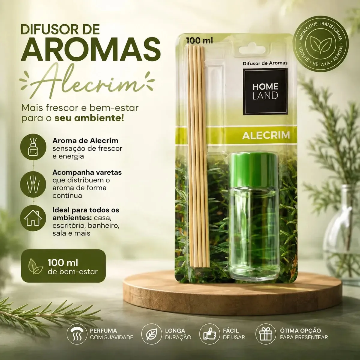 Difusores De Aromas Home Land - 100ml