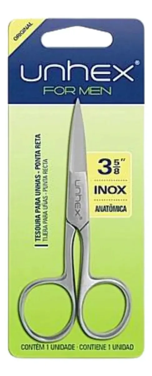 Tesoura Unha/cuticula Unhex For Men Anatômica Para Unhas Ponta Reta 1un