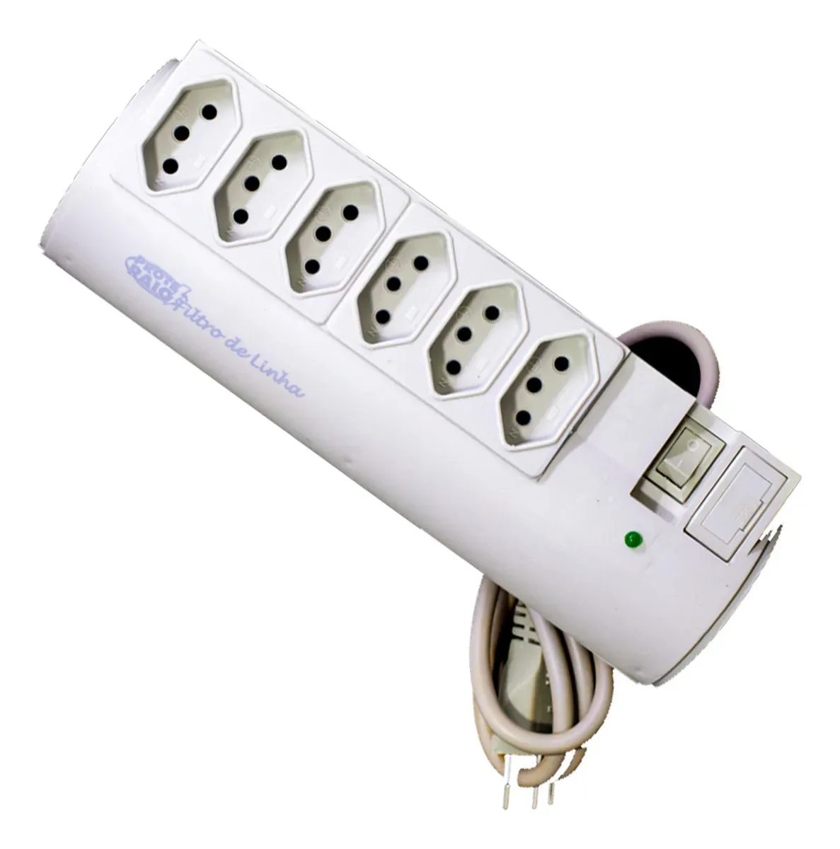 Filtro de Linha P&W com 6 Tomadas e Proteção contra Surtos Bivolt