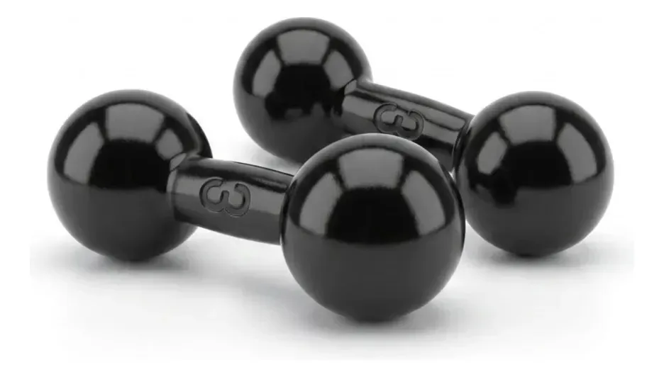 Par de Halteres de Bola Emborrachado 3kg Para Treino Fitness e Musculação