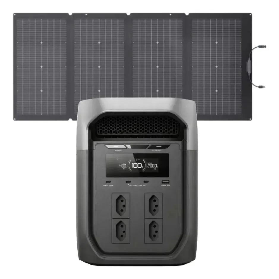 Delta 3 Max 220v Br + Painel 220w Gerador Energia Ecoflow