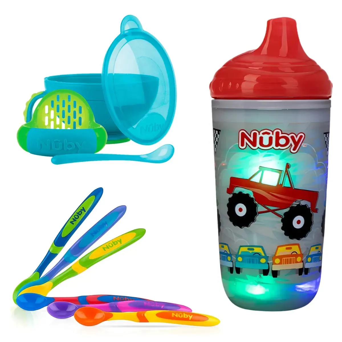 Kit Alimentação BLW Para Bebê Completo Com Amassador, Colheres e Copo Térmico