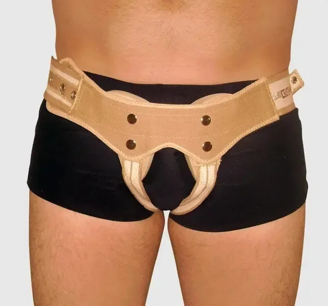 Cinta para Hérnia Inguinal Dupla de Luxo GLC Ortopedia, Ajustável, Tamanho M