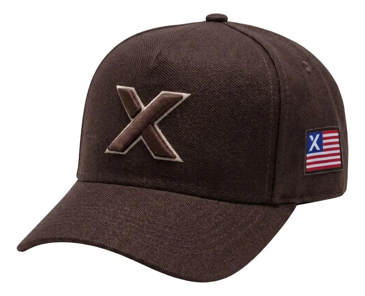 Boné Country Agro Texas Route Aba Curvada Bandeira Ajustável Marrom Un X