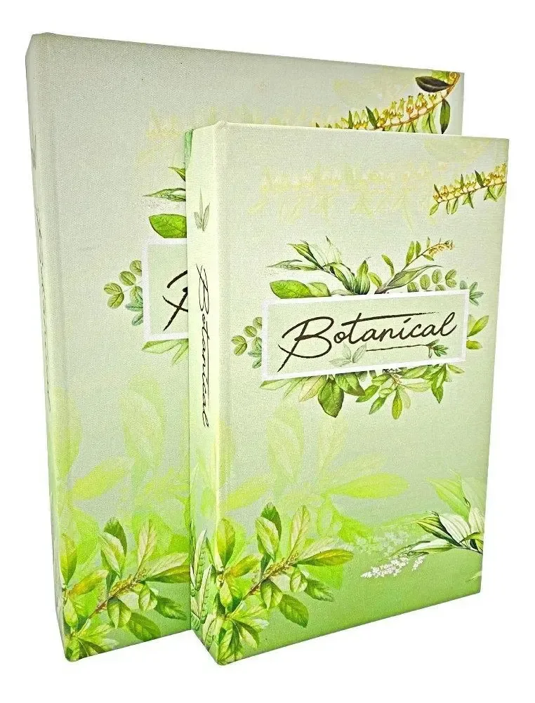 2 Caixas Livros Decorativas Botanical