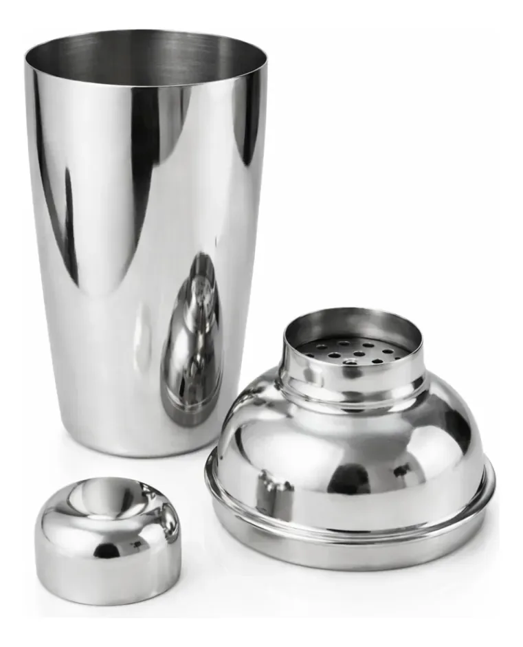 Kit Copo Coqueteleira Bar Drinks Caipirinha Inox 500ml Prateado