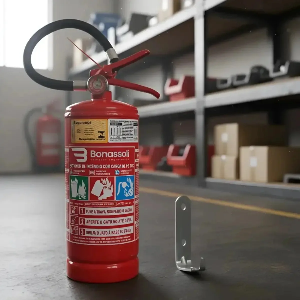 Extintor Abc 4kg | Suporte + Placa Extintor Comercial 1 Ano