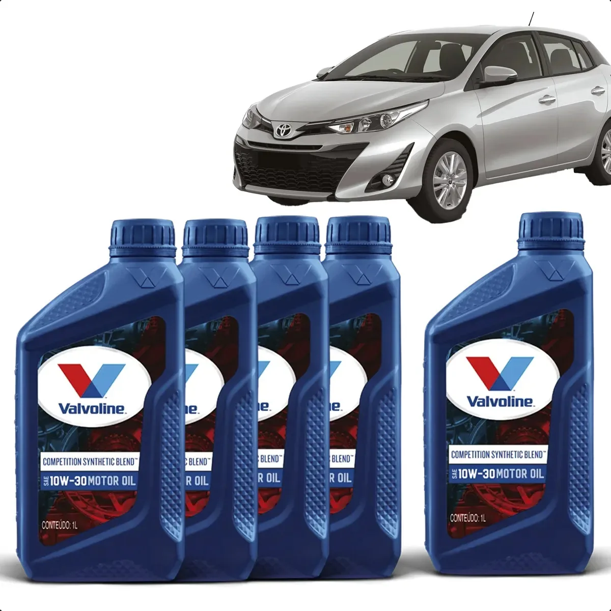 Kit 5 Oleos 10w30 Semissintético Valvoline 1l Competition