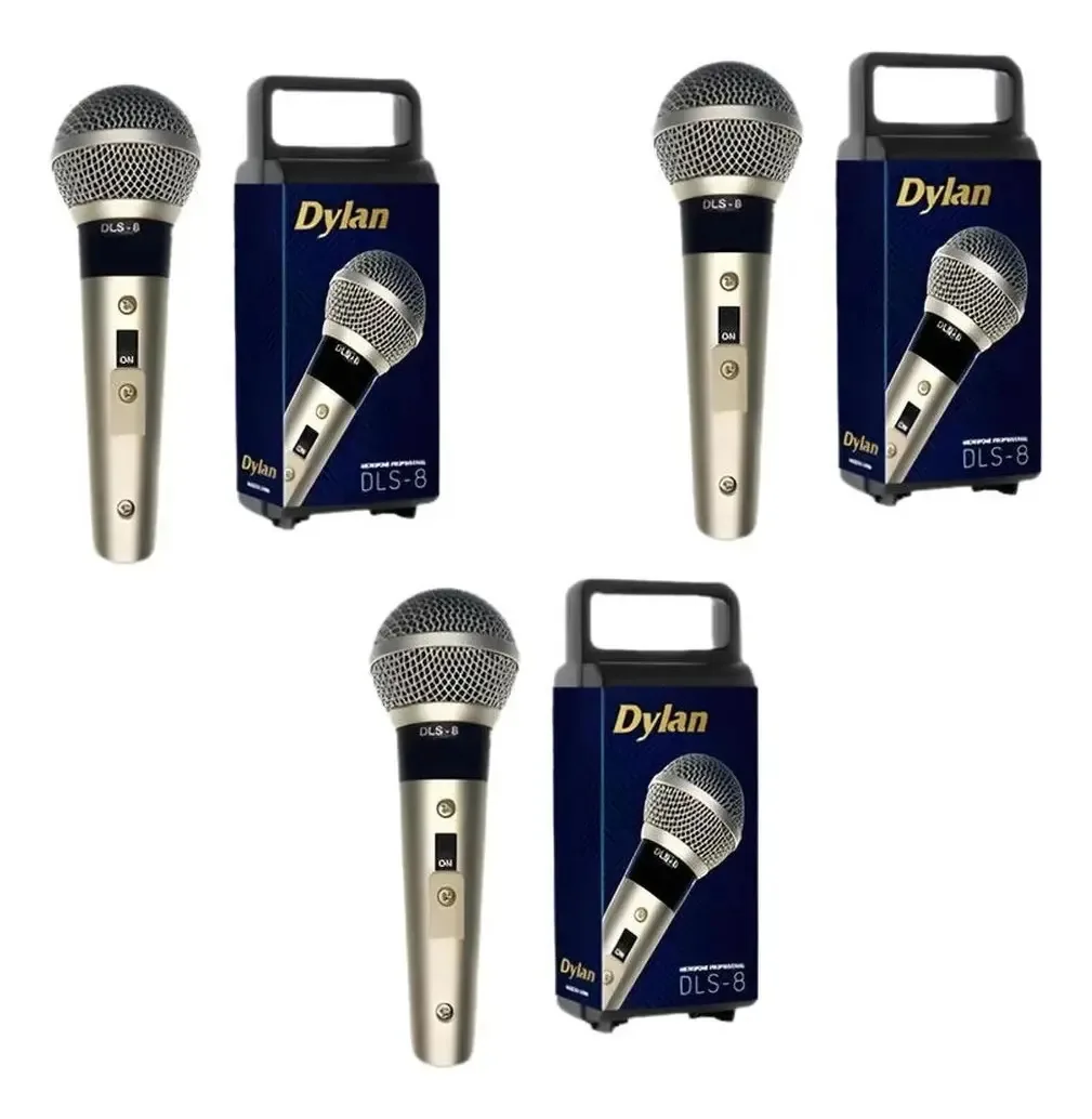 Kit 3 Microfones Dylan Dls8 C/cabo 3m Champanhe
