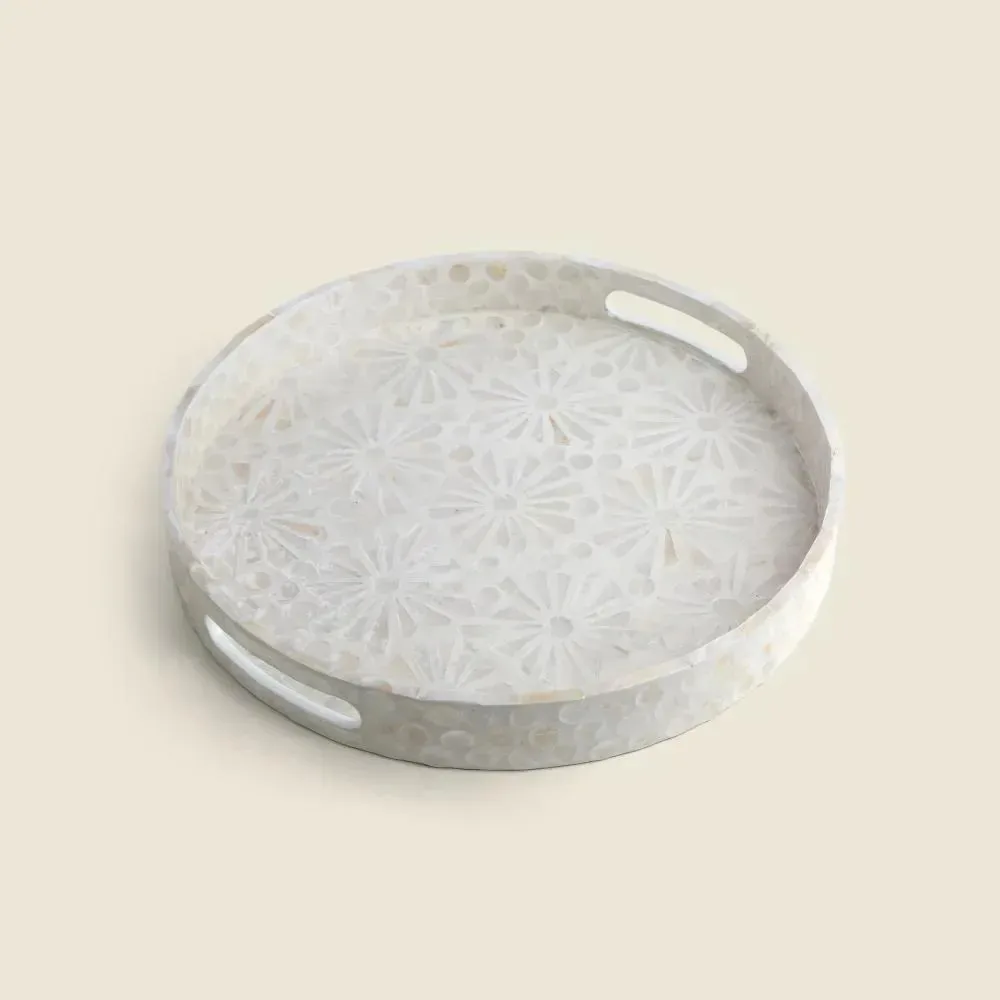 Bandeja Vienna Madrepérola 35cm - A\casa Bege