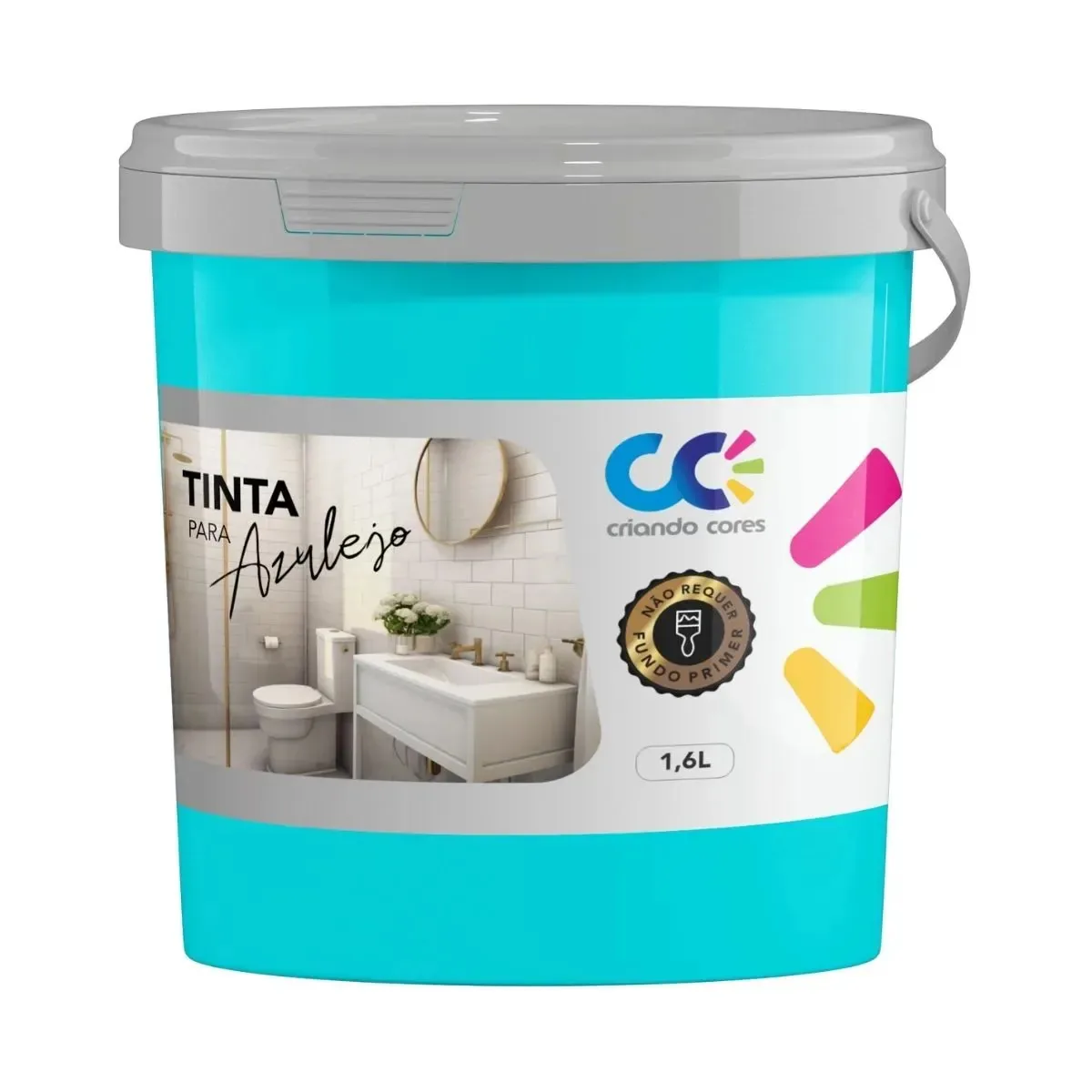 Tinta Fosca para Azulejo Turquesa de 1,6kg – Pinta Azulejos, Cerâmica e Porcelanato em Cozinha e Banheiro