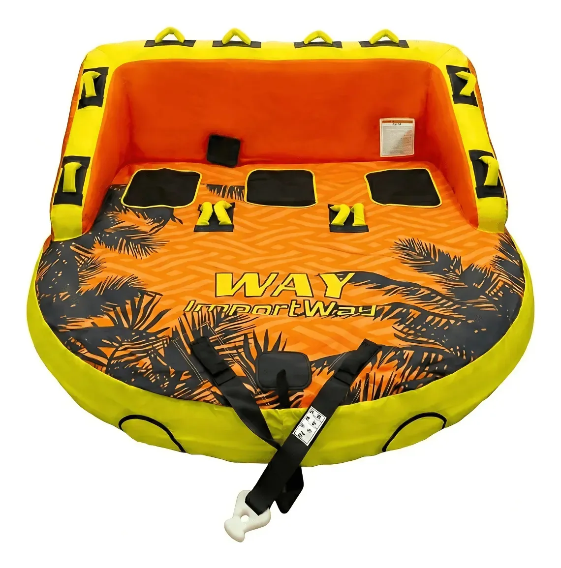 Boia Rebocável 3 Lugares Inflável Para Lancha E Jet Ski Laranja
