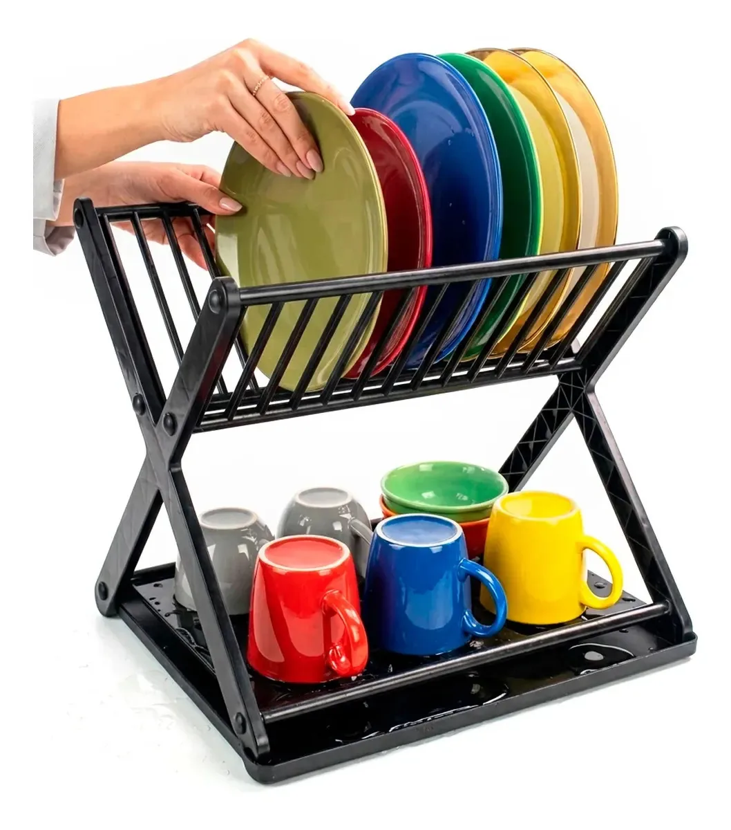 Escorredor Louça Inox Organizador Resistente Copos Pratos Preto