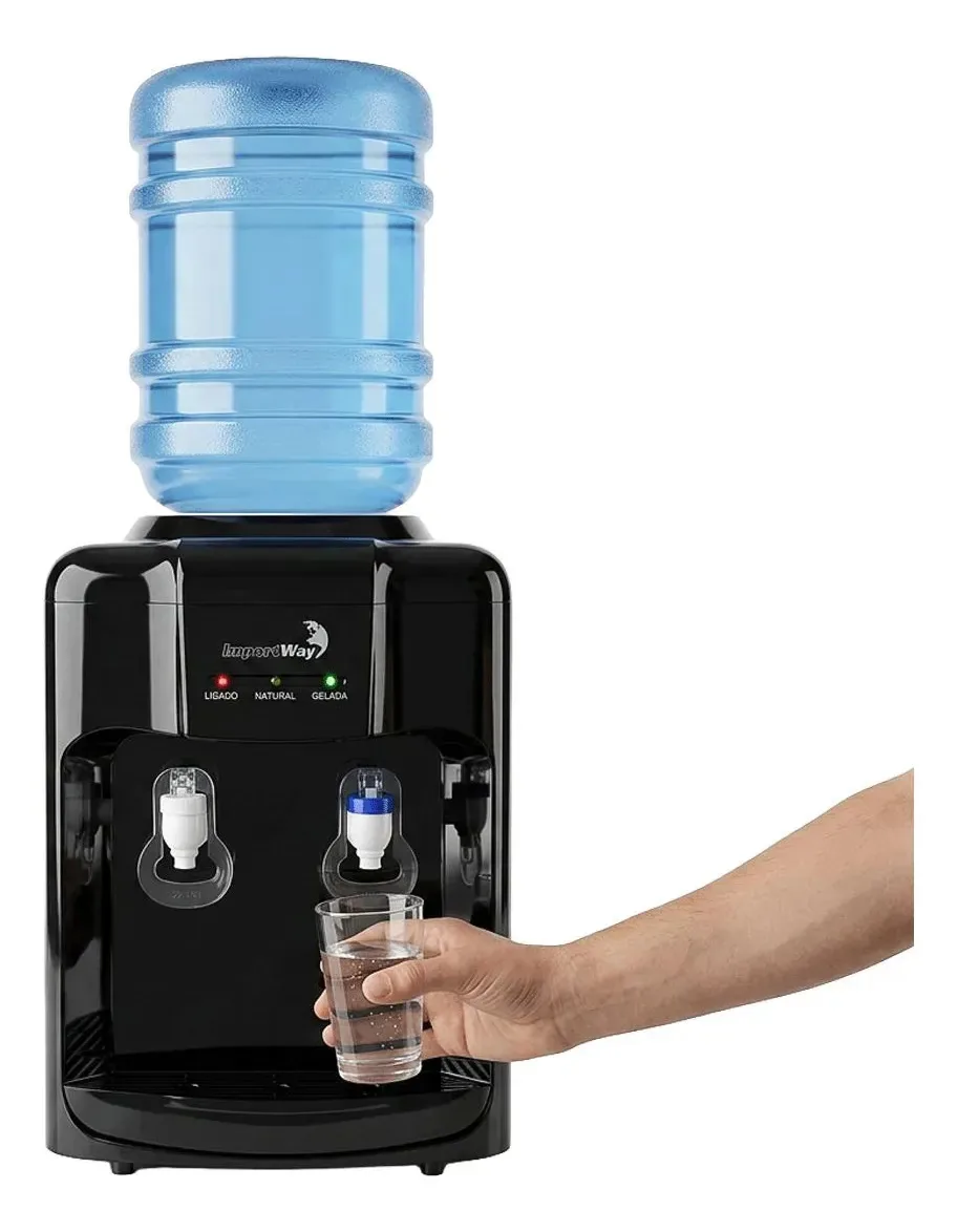 Bebedouro Refrigerado Água Gelada Natural Galão 20l Compacto Preto