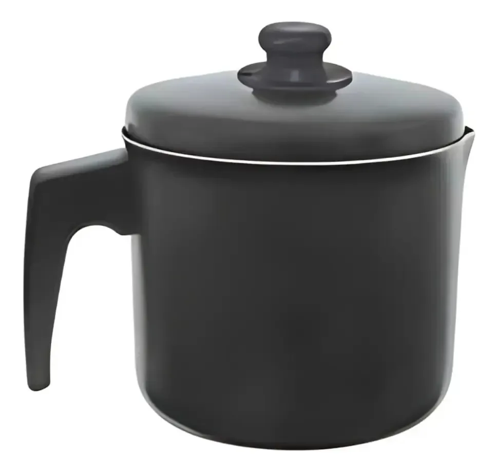 Caneco Leiteira Antiaderente Com Tampa 1.95 Antiaderente Preto