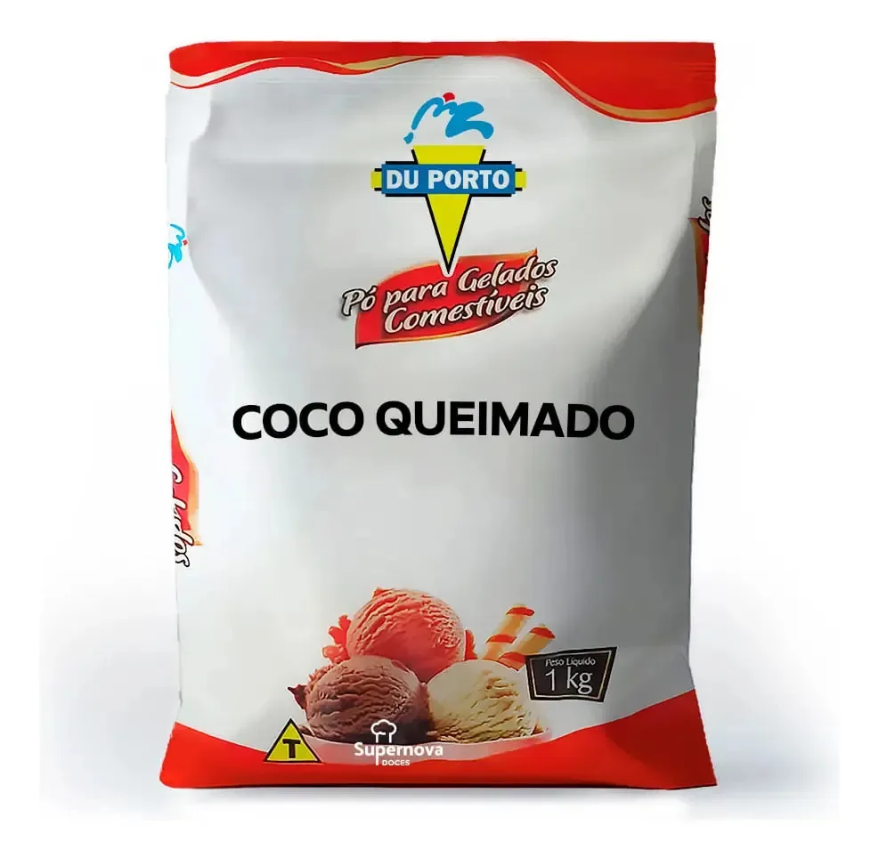 Pó Para Gelados Comestíveis Sabor Coco Queimado 1kg - Du Por