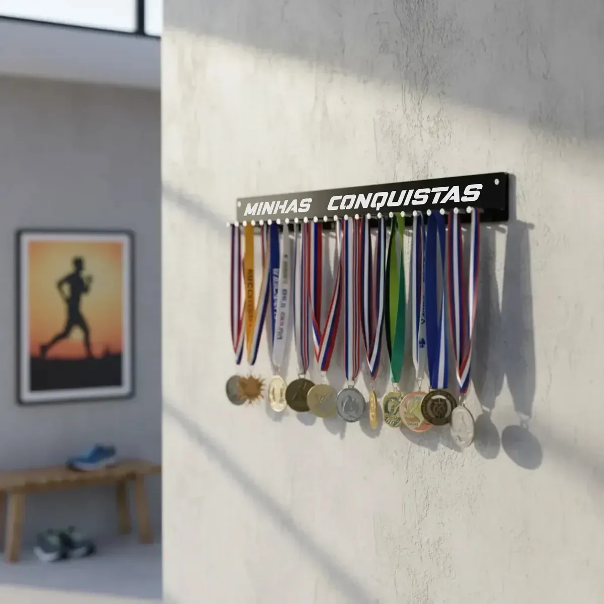 Porta Medalha Adesivado Para Até 120 Medalhas