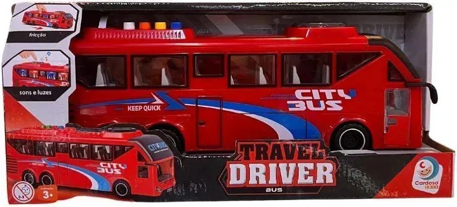 Onibus Travel Driver Bus Vermelho Cardoso 7164