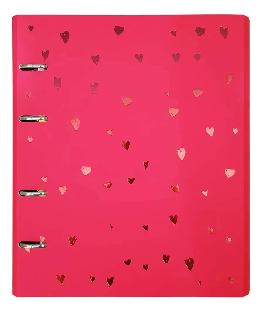 Caderno Fichário Romantic Rosa - Ótima Gráfica