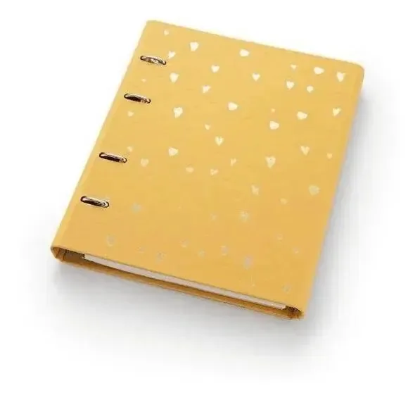 Caderno Fichário Romantic Amarelo- Fechamento Imã