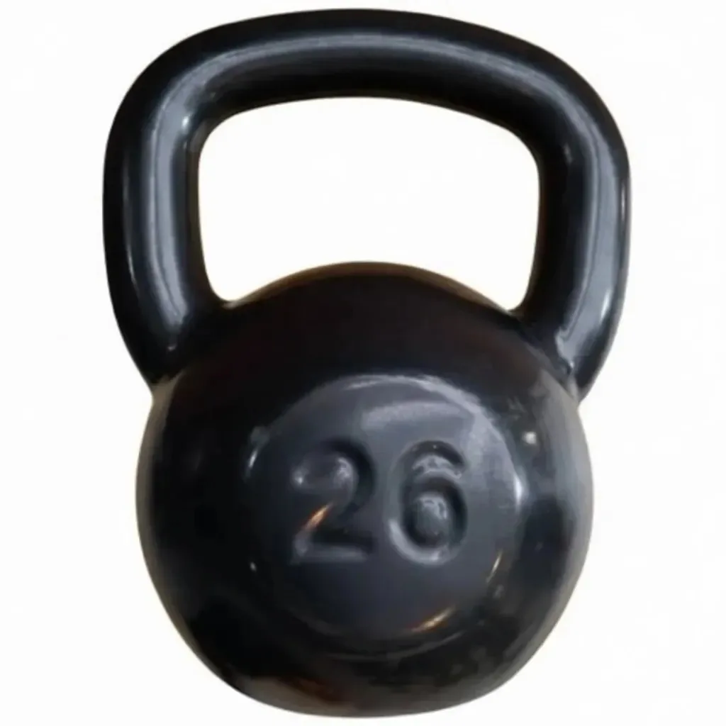 Kettlebell 26kg Emborrachado Em Ferro Fundido Para Musculação, Academia E Treino Funcional Fitness, Fortalecimento, Cross Training E Condicionamento