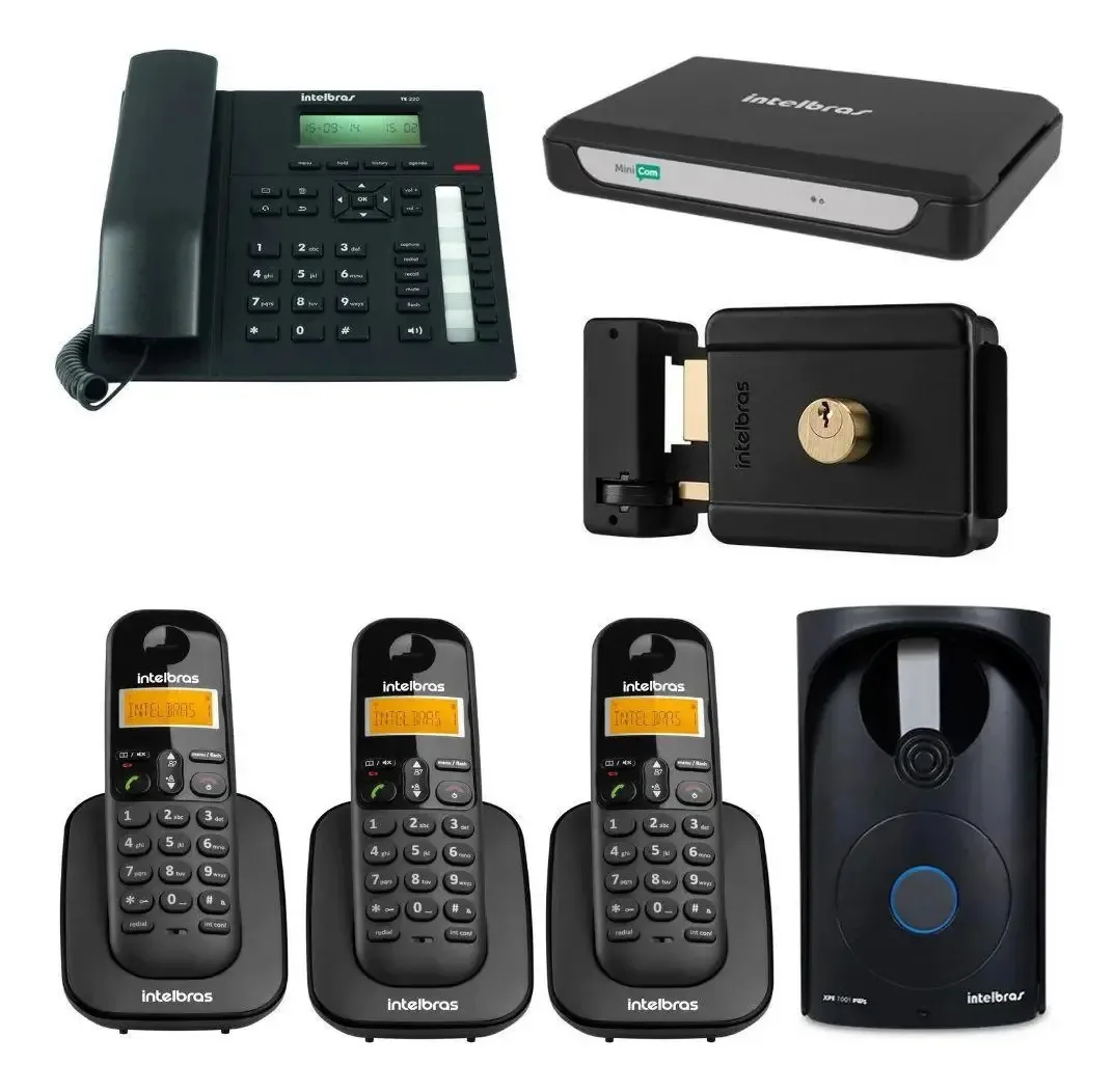 Kit Completo Minicom Plus Comunicação Telefonica Intelbras