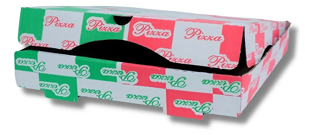 Pack 10 Caixas para Pizza Quadrada N.50 Quadriculada Verde, 50x50 cm