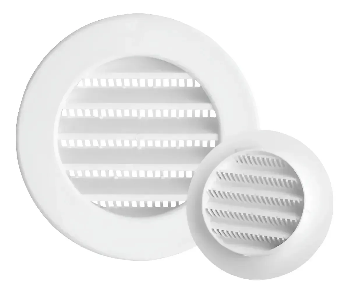 Grade De Ventilação Redonda Itc 10 Cm / Com Tela Gr100 Branco