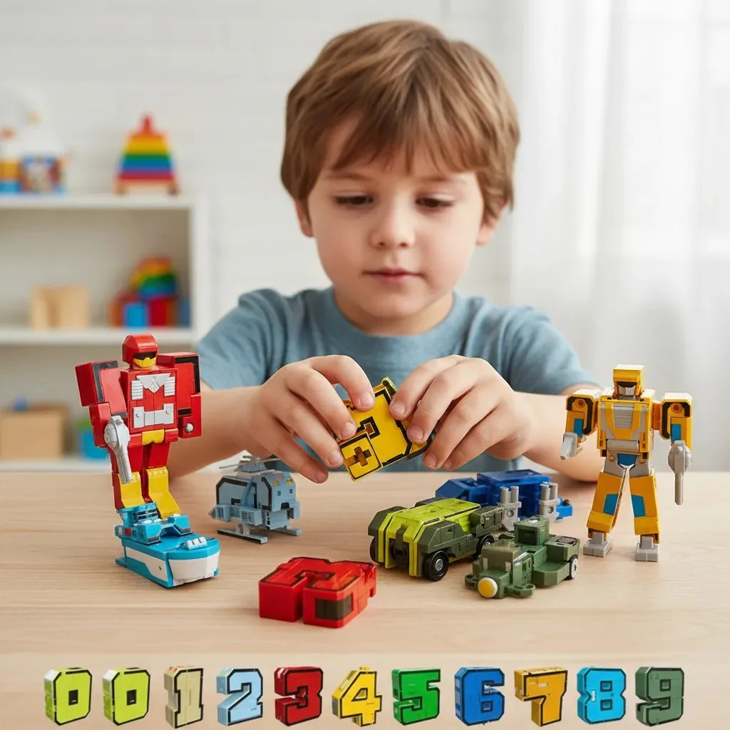 Blocos de Montar Robot Toy King Para Transformar Números em Brinquedos