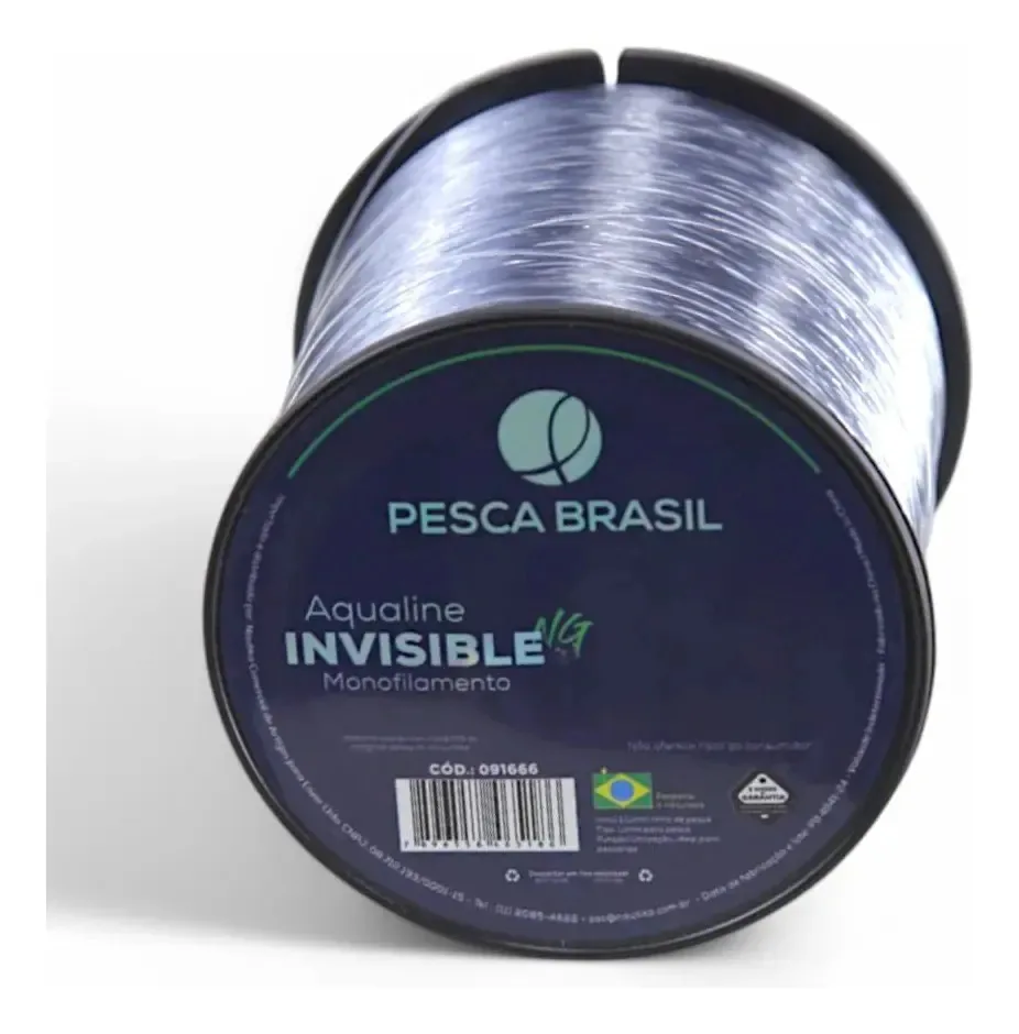 Linha de Pesca Náilon Pesca Brasil Aqualine Invisible, 500m Transparente