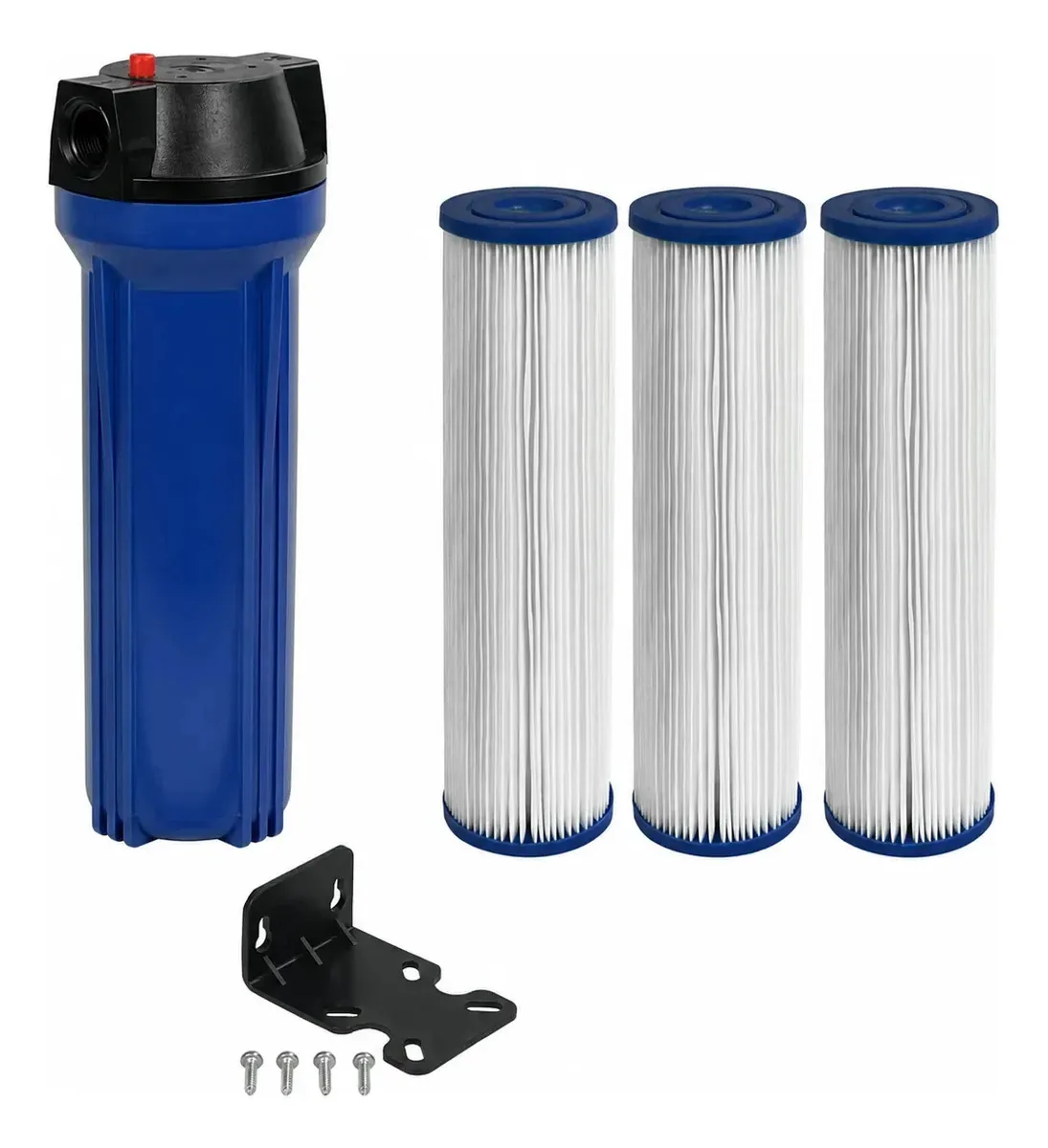 Filtro Água Poço Caipira Nascente Cisterna 1800 L/h 3 Refis Azul