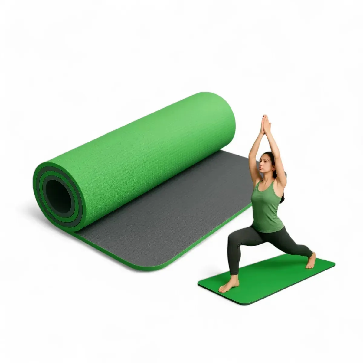 Tapete Yoga Pilates Ginástica Eva Antiderrapante 6mm Verde