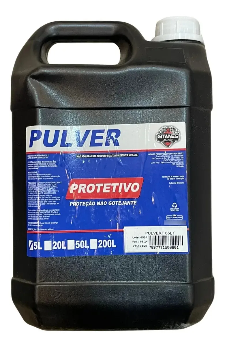 Oleo Protetivo Pulver Oil Gitanes 5 Litros Para Chassis