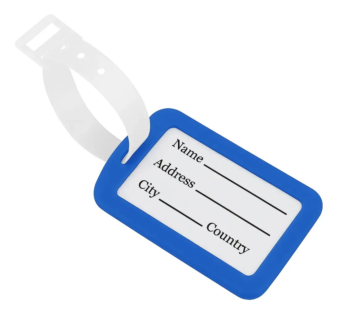 6 Tags Etiqueta De Identificação Bagagem Mala Bolsa Cor Azul