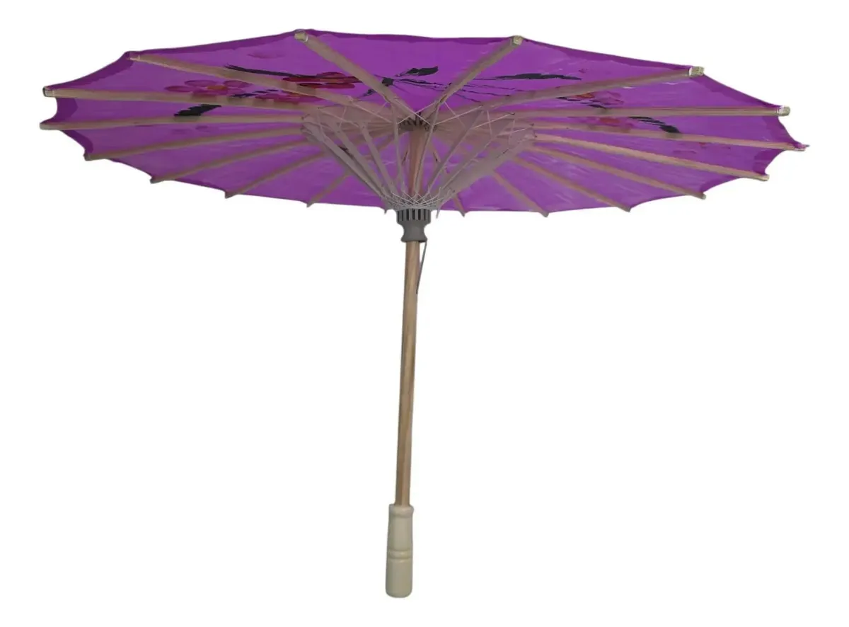 Sombrinha Oriental Decoração Festa Pequena Infantil 02 Roxo Florido