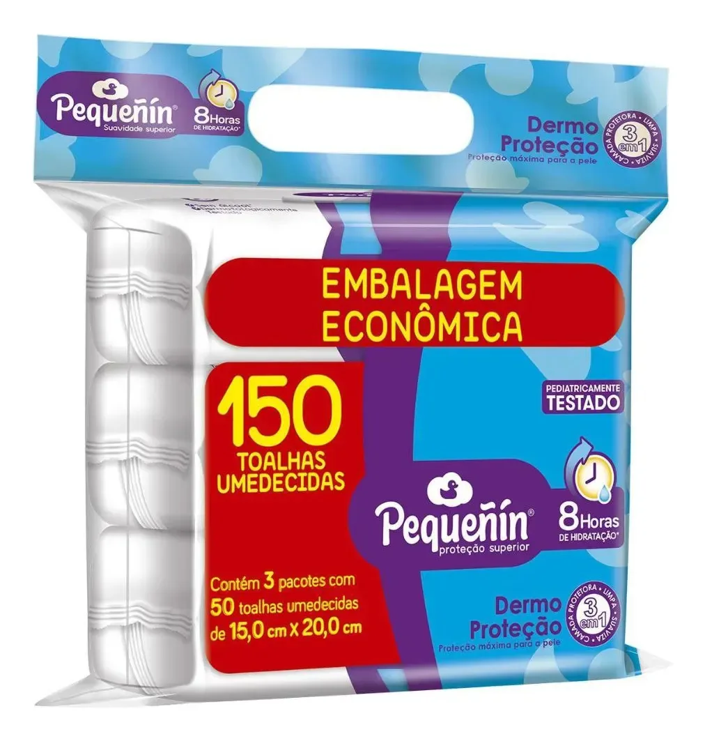 Toalhas Umedecidas Pequeñin Dermoproteção 150 Unidades