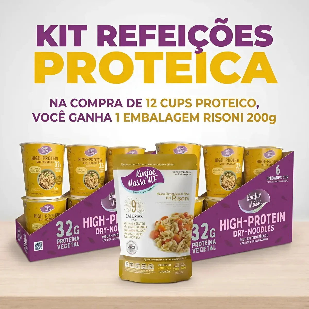Kit 12 Cups Instantâneo Cogumelo + 1 Risoni 270g