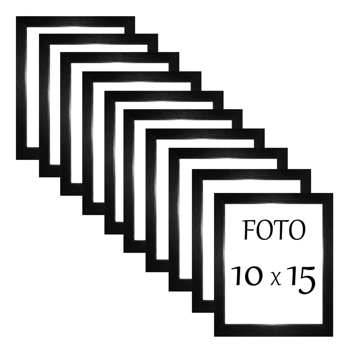 Kit Com 10 Porta Retratos Com Moldura De Madeira E Vidro