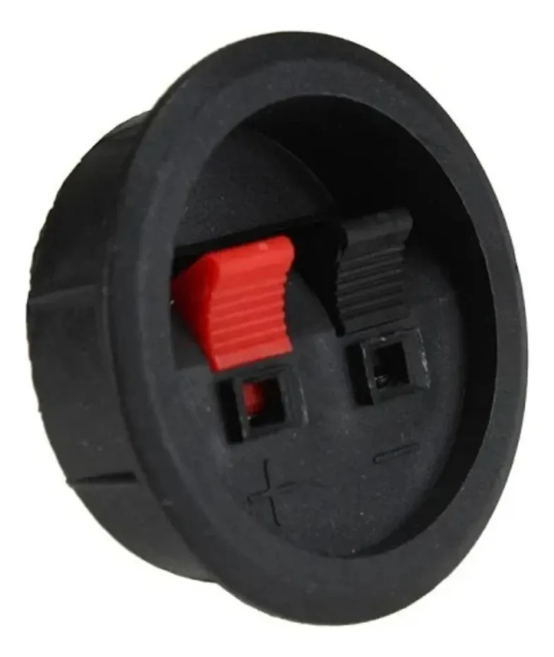 Kit C/2 Conectores Borne Redondo Pressão 1v 5,4cm Preto