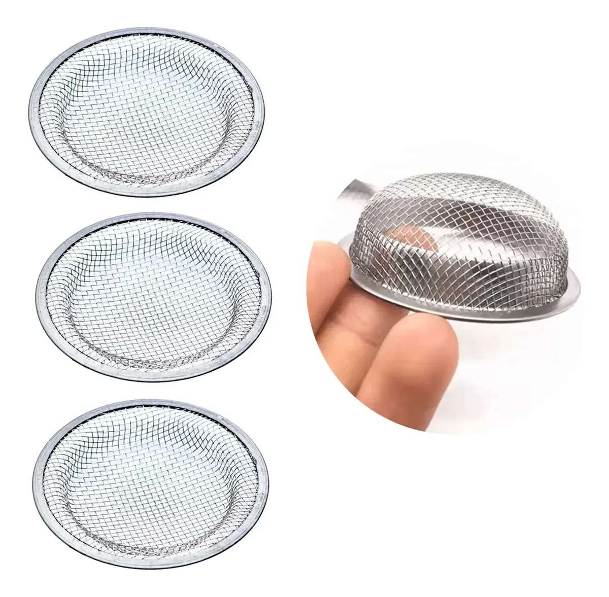 Kit 3 Ralos Inox Pia Lavatório Tanque Tipo Japonês Peneira