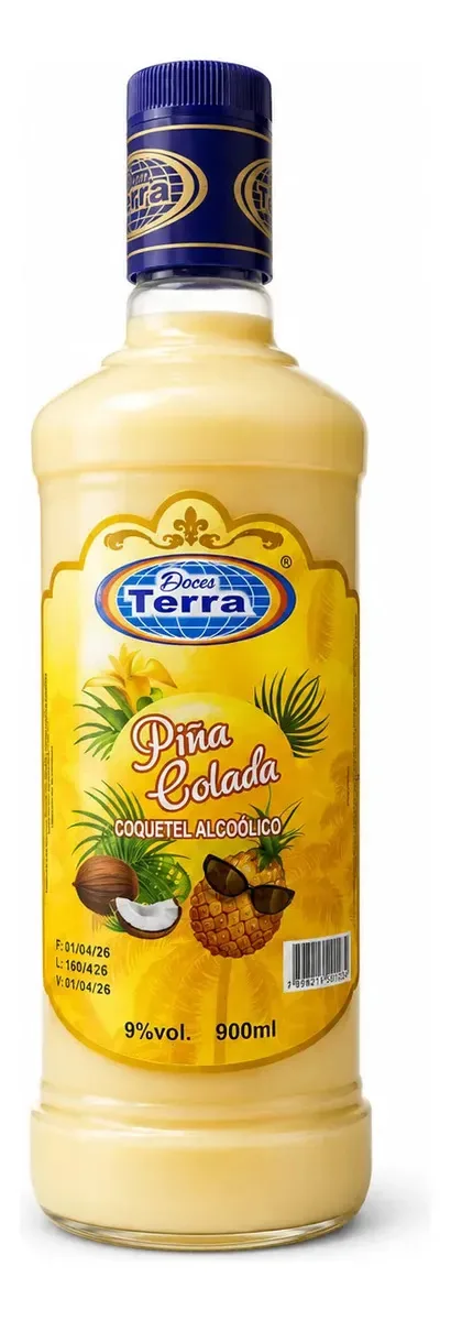 Licor Pina Colada 900ml Coquetel Alcoolico Refrescante