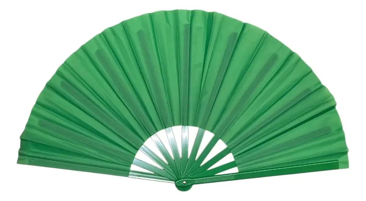 Leque De Mão Liso Grande Diversas Cores Cor Verde
