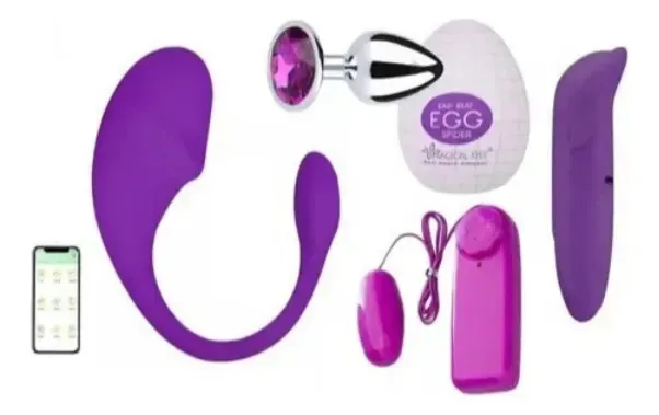 Massageador Kit Completo Recar 5 Peças Vibra App H 127/220v Rosa-chiclete