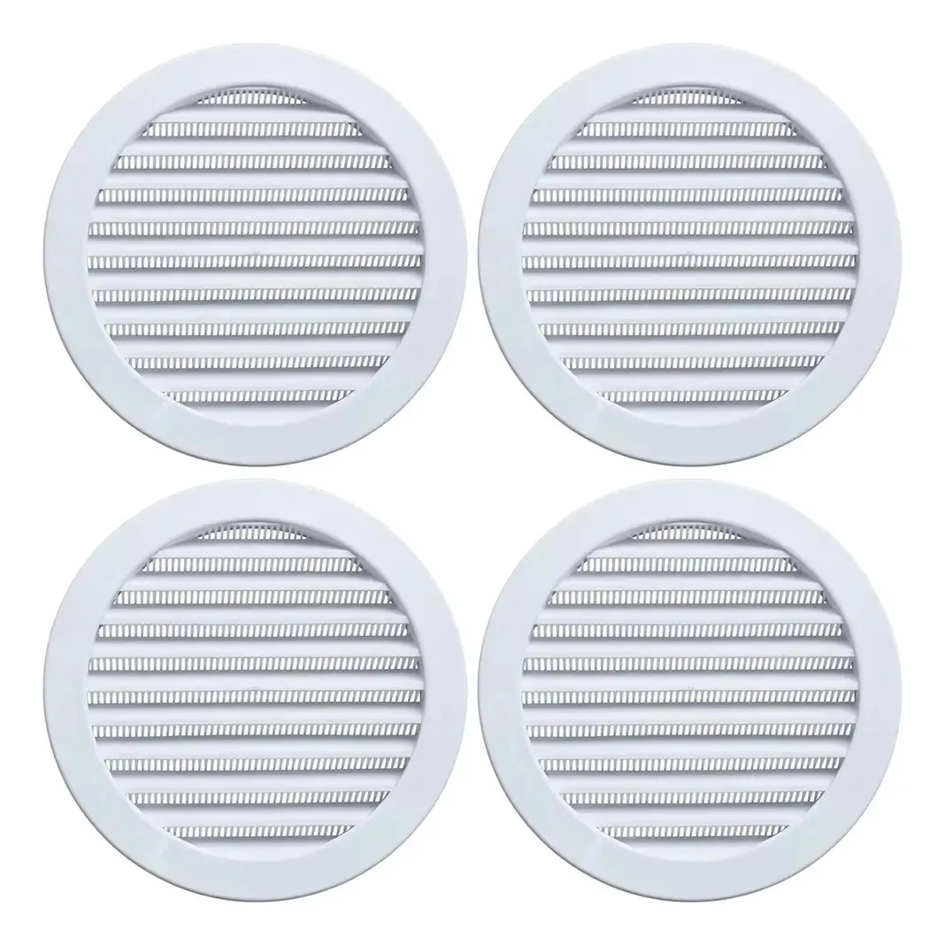 Kit 4 Grade De Ventilação Redonda 200mm Grelha Com Tela 20cm