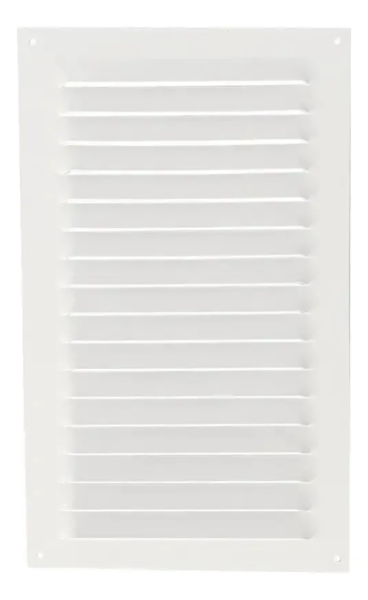 Grade De Ventilação Branca De Alumínio 20x33 Cm Com Tela Branca