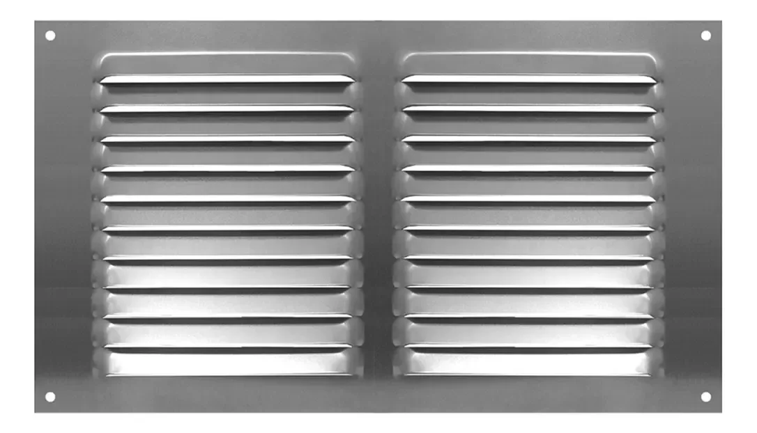 Grade de Ventilação de Alumínio Cinza 45x25 Cm Com Mosquiteiro