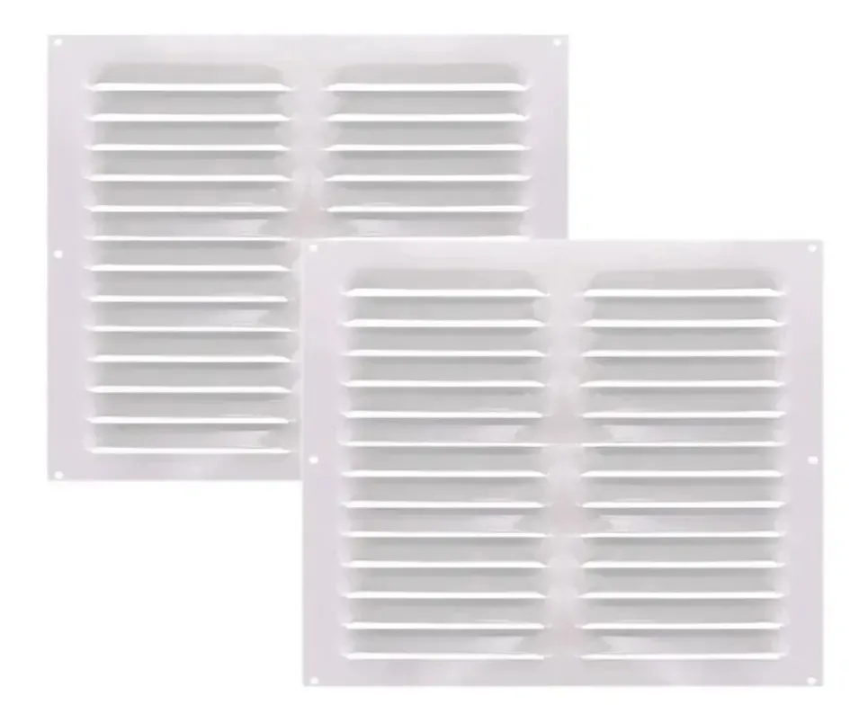 Kit com 2 Grades de Ventilação de Alumínio ITC 30x30 cm Branca