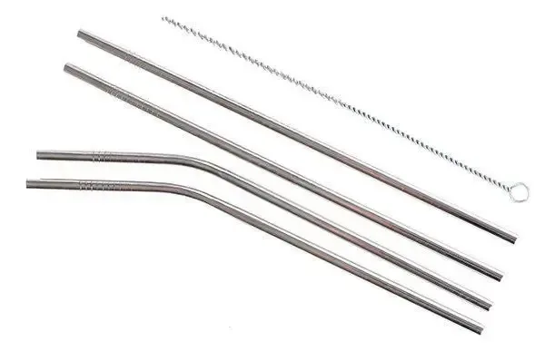 Canudos Bene Aço Inox Reutilizável Kit 4 Canudos+escova Inox